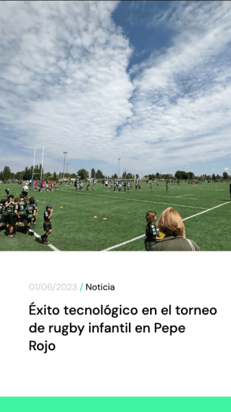 Exito tecnologico en el torneo de rugby infantil en Pepe Rojo