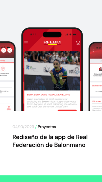 Rediseno de la app de Real Federacion de Balonmano